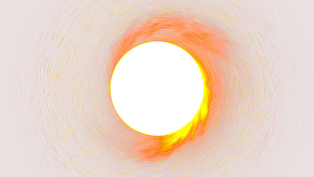 Glowing sun orb with orange fiery swirl, abstract solar energy background, vibrant heat vortex and light effect