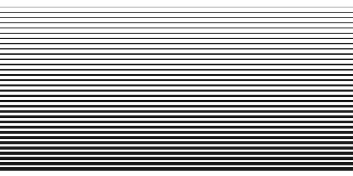 Black Horizontal Stripes Seamless Pattern Parallel Lines Isolated on Transparent Background