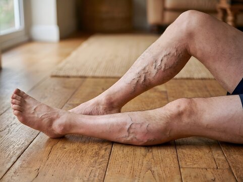 Close-Up of Varicose Veins on Legs &ndash; Vascular Disease & Circulation Issues Concept