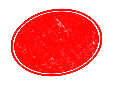 A bright red oval shape with a thin black outline centered on a solid black background, creating a bold and minimalist isolated on a transparent background