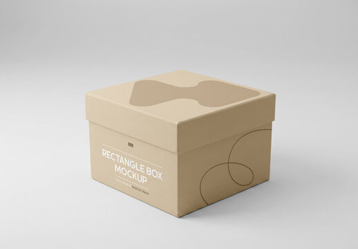 Square Box with Lid Mockup