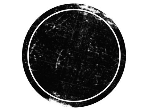 A clean white circular outline positioned in the center of a black background, serving as a basic geometric for compositions isolated on a transparent background
