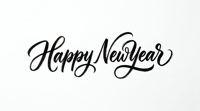 Happy new year calligraphy lettering isolated on white background