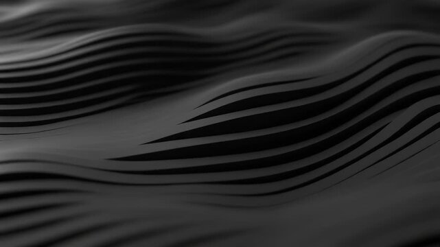 Three horizontal panels display abstract, dark, wavy lines with a matte finish, creating a sense of movement and depth.