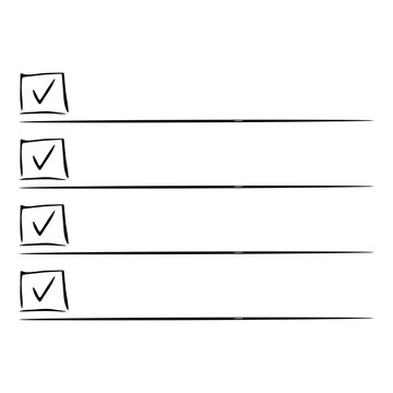 Hand Drawn Checklist With Checked Boxes
