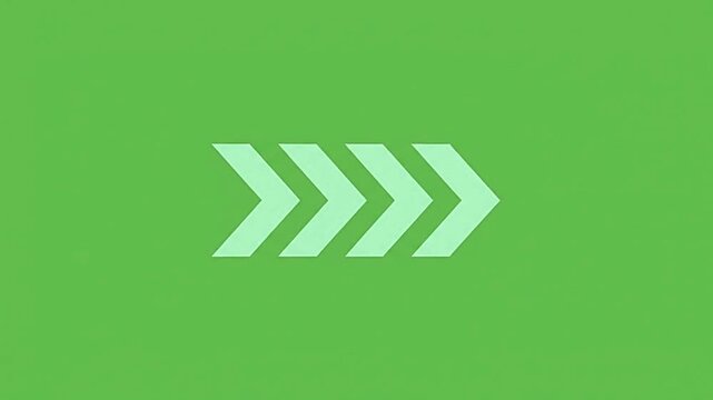 Moving arrows pointing right animation footage in digital green background motion clip