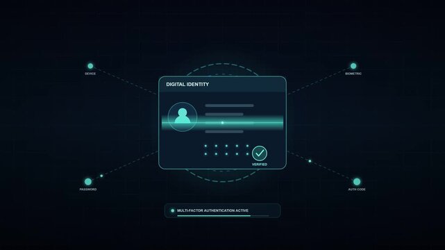 Digital identity multi-factor authentication vector illustration