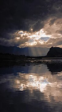 sunset indus river skardu pakistan 