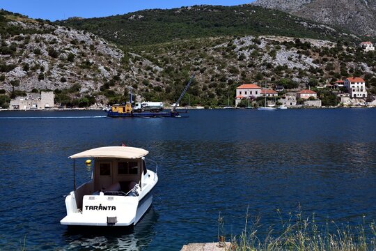 Fuel tanker being transported along the Dubrovnik river