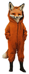 Fototapeta premium PNG A fox costumes wearing halloween theme animal clothing cute.