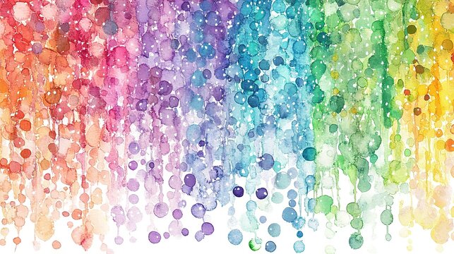 A lively watercolor polka dot pattern bursts to life with radiant
