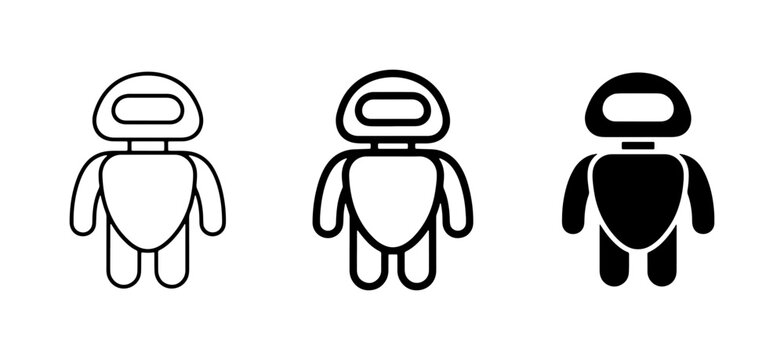 Robot icon glyph and outline for app and web