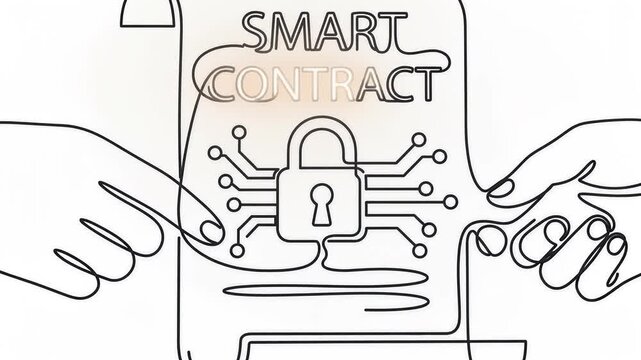 Digital Smart Contract Signing Secure Transaction Concept