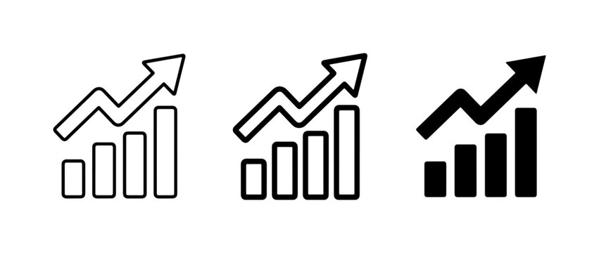 Growth chart with arrow icon for business logo