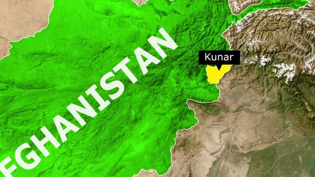 Map of afghanistan highlighting the kunar province