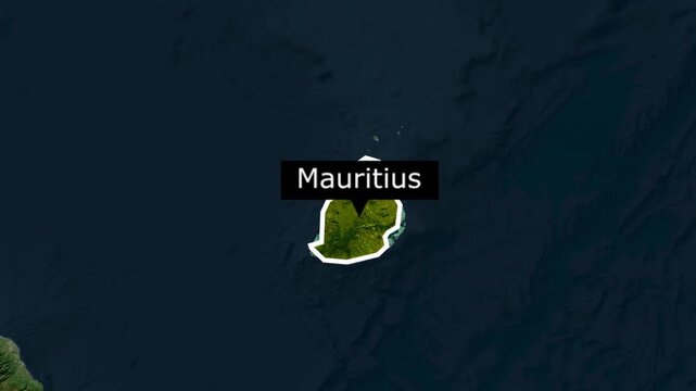 Map pin icon marking the island nation of mauritius in the indian ocean