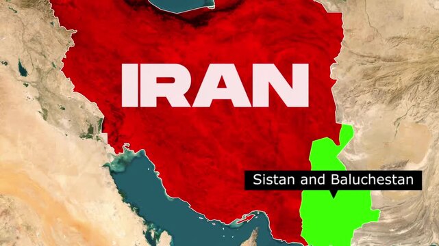 Map of iran highlighting the sistan and baluchestan province in green with geography