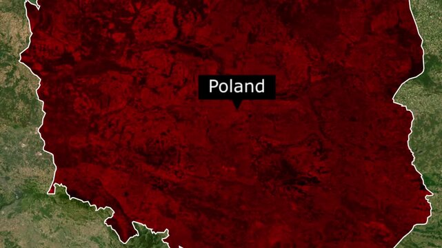 Map of poland showing the border of warsaw and central regions with geography