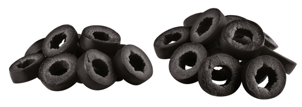 black Olive slice, isolated, full depth of field