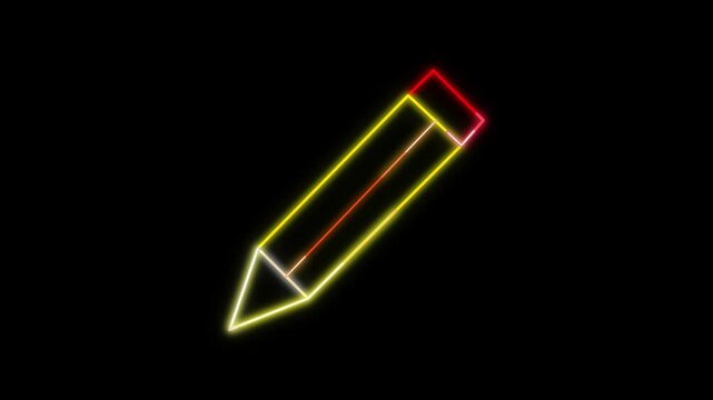 Neon Edi Icon Animation on Black Background