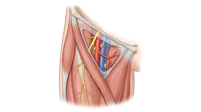 Femoral Triangle and Major Vessels Medical Illustration