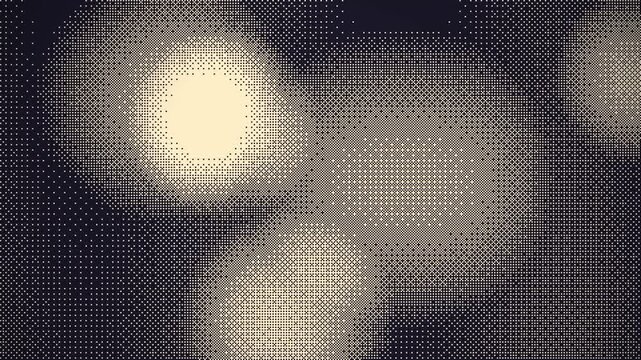 Abstract pixelated light patterns evolving across three distinct frames, creating a dynamic visual flow with subtle color shifts and gradient effects