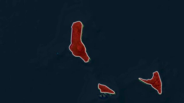 Comoros islands aerial view animation showing geographical location video footage clip