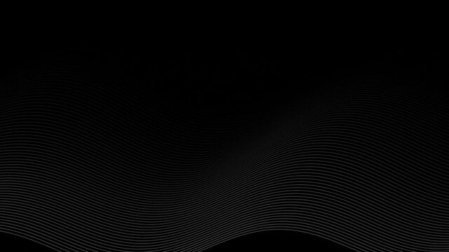 Abstract dark wave background, with flowing grey lines, minimalist motion, for tech presentations and digital