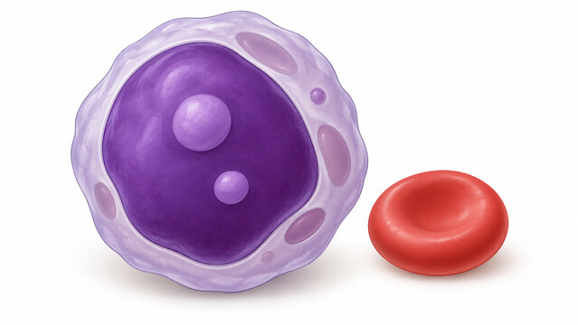 Conceptual Leukemic Blast Cell with Visible Nucleoli