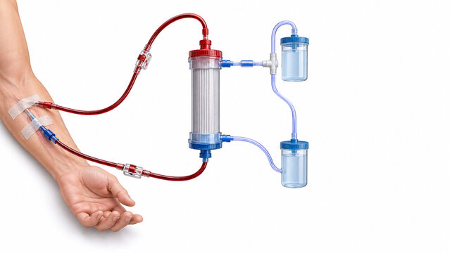 Simplified Hemodialysis Tubing and Dialyzer Model