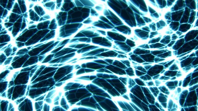 Blue water caustic patterns shimmering and undulating in a deep pool environment with ethereal glowing light for luxury spa marketing