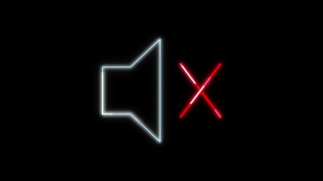 Neon Mut Icon Animation on Black Background