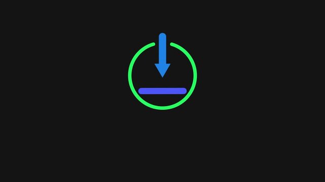 Green and blue download icon with a circular outline and arrow, representing file transfer, cloud downloads, saving content and digital actions.