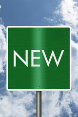 New Go sign with sky © Karen Roach