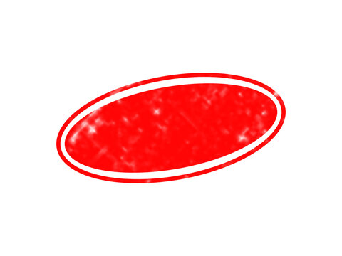A vibrant red oval shape with a thin black outline isolated on a solid black background, simple geometric for web usage isolated on a transparent background
