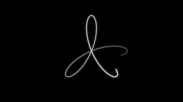 Glowing Mathematical Rose Curve Line Animation. Rhodonea Loading Indicator. Loop