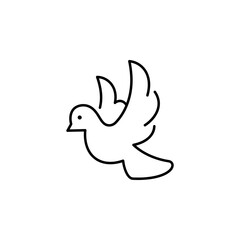 Fototapeta premium Flying dove icon representing peace with religion