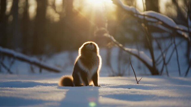 Sun dog glowing beside a winter sun