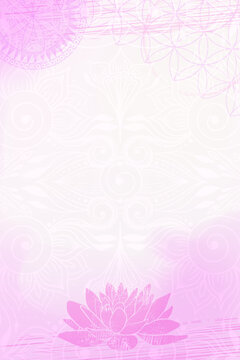 Pink Lotus Vector Background Blank