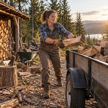 Woodworker using splitting machine