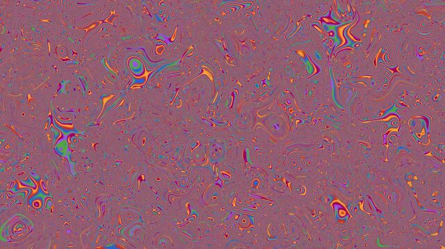Iridescent speckles on mauve seamless loop, subtle rainbow oil slick texture background
