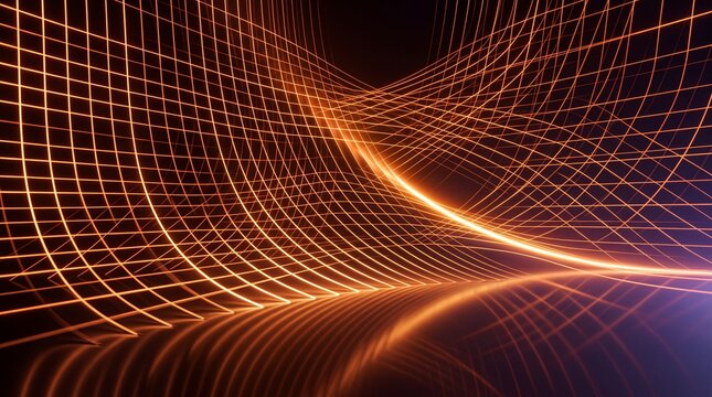 Futuristic Digital Grid Network Abstract Technology Background