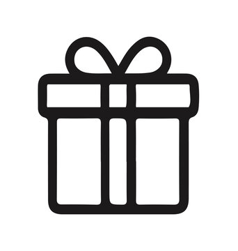 Simple gift box icon isolated on transparent background