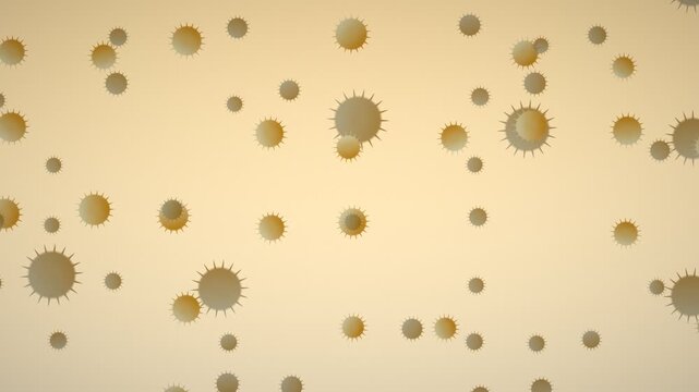 Abstract representation of microscopic viruses or bacteria floating in a fluid medium with a soft gradient background