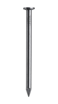 Steel nail isolated for construction work projects features a sharp metal point and flat head shown on transparent background