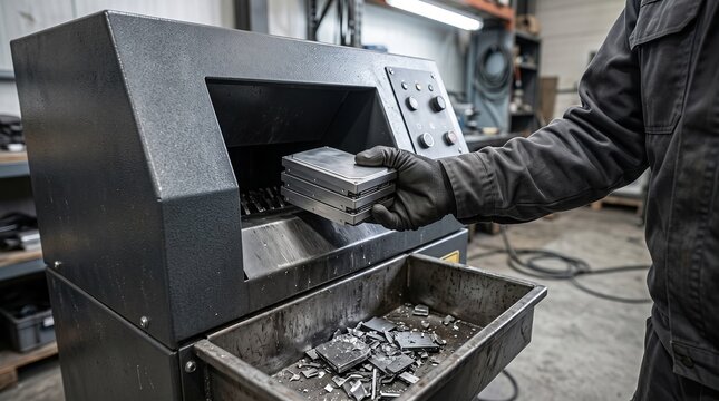 Physical destruction of retired data storage media