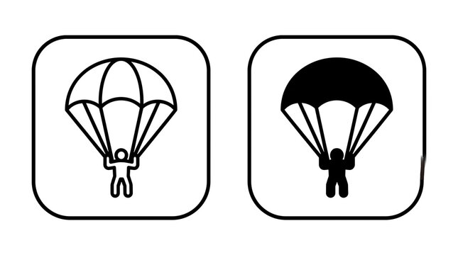 Parachutist icon, skydiver icon, freefall icon isolated on transparent background