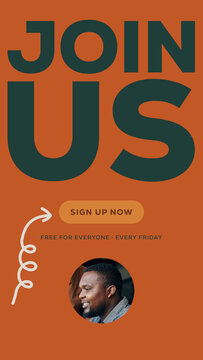 Bold Type Stories / Stacked Type and Looping Arrows for Event Registration and Community Invitations / Vertical / Part 10