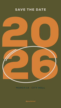 Bold Type Stories / Stacked Date Type and Drawn Circles for Event Announcements and Invitations / Vertical / Part 02