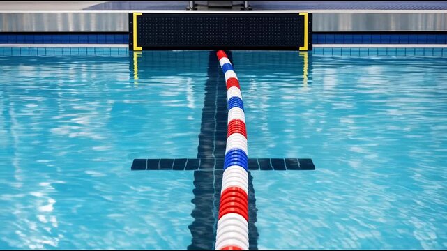 A swimming pool with a line of water, suitable for illustrations, designs and more